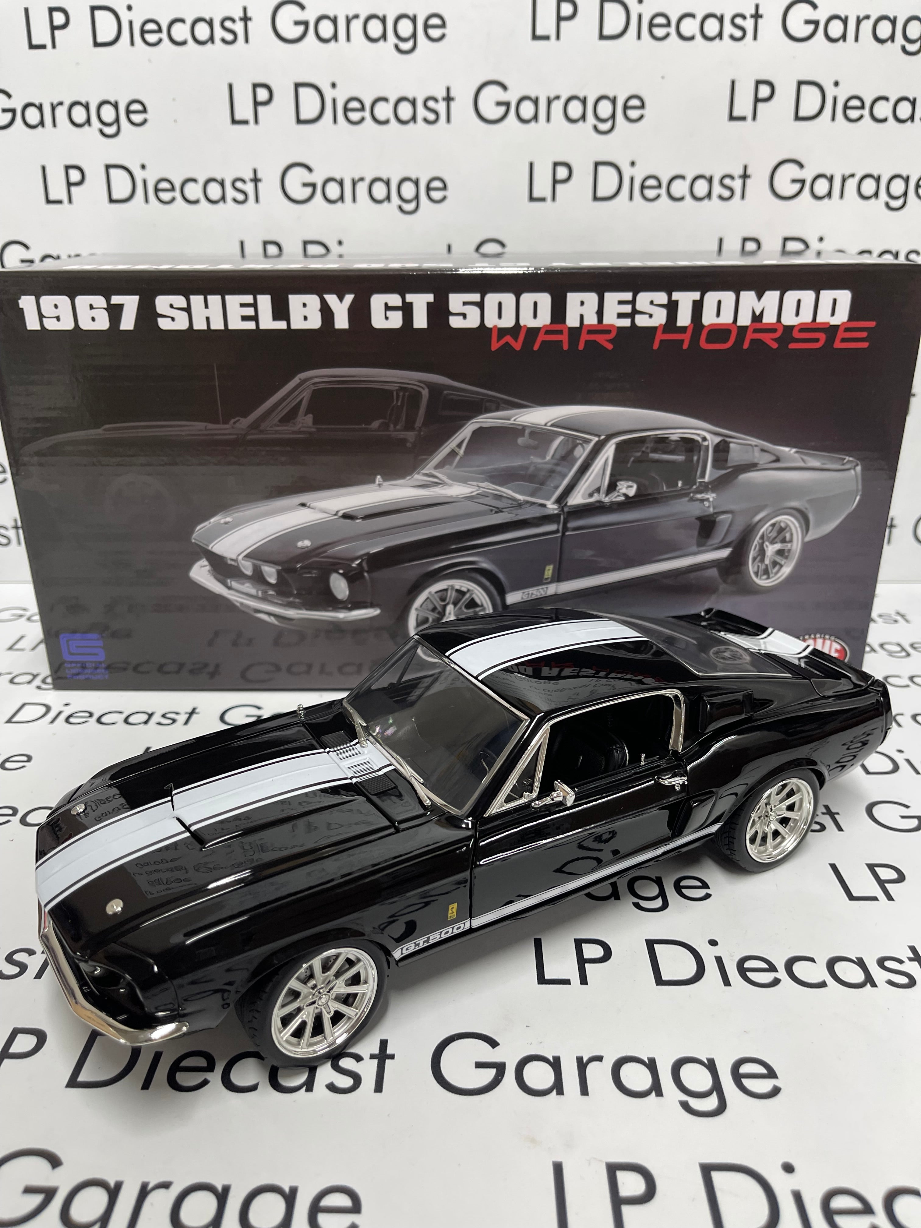 ACME 1967 Ford Mustang Shelby GT500 Restomod War Horse Black 1 18 Diecast