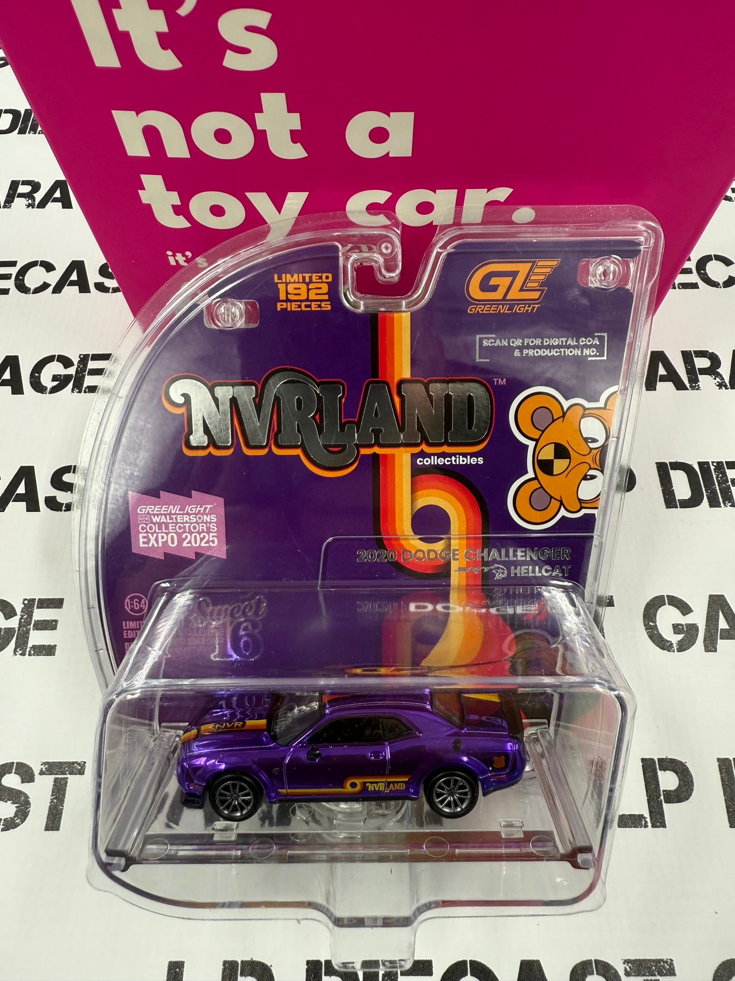 GREENLIGHT 2020 Dodge Challenger Purple 1:64 Diecast 2025 Expo NVRLand Exclusive