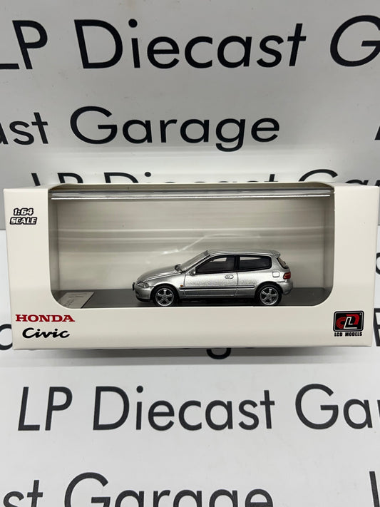 LCD MODELS 1993 Honda Civic EG6 Hatchback V-Tec Silver with Opening Hood 1:64 Diecast