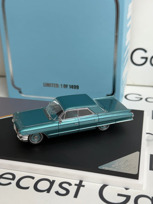 MK Miniatures 1962 Cadillac Deville Blue HEC Exclusive 1:64 Diecast
