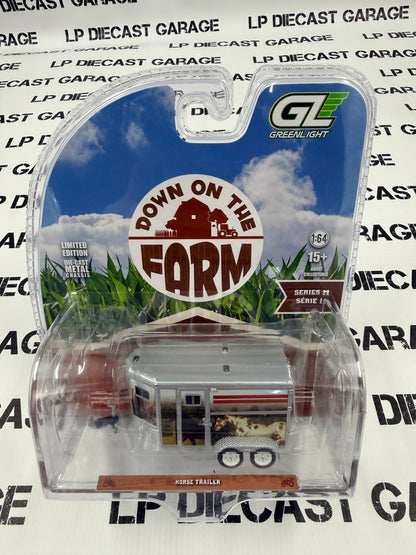 GREENLIGHT Horse Trailer 1:64 Diecast Down on the Farm