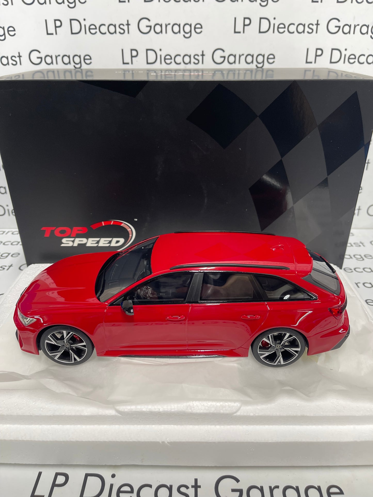 TOP SPEED Audi RS 6 Avant Carbon Black Tango Red 1:18 Resin Model