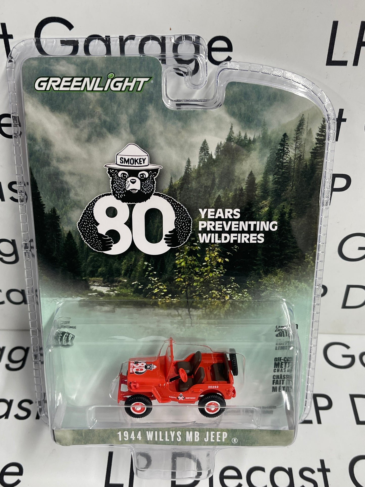 GREENLIGHT 1944 Willys MB Jeep Smokey the Bear 1:64 Diecast