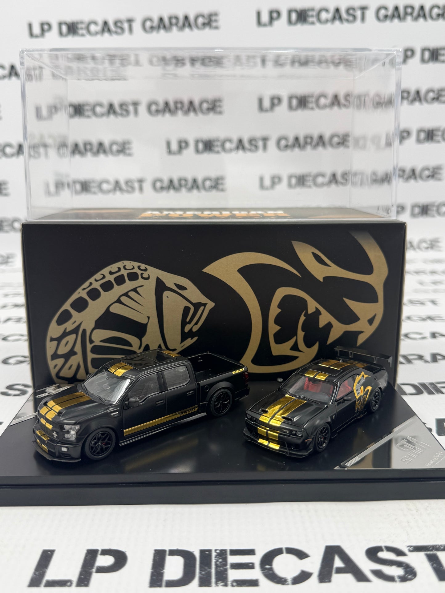 STANCE HUNTERS Dodge Challenger SRT Hellcat & Shelby Truck 1:64 Diecast GT Show Exclusive