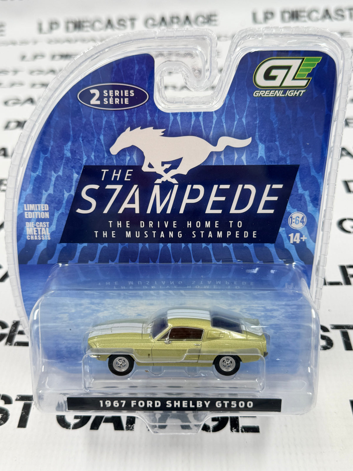 GREENLIGHT 1967 Ford Mustang Shelby GT500 Lime 1:64 Diecast Stampede Series 2