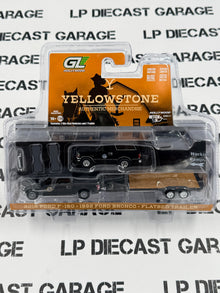 GREENLIGHT 2018 Ford F-150 1992 Bronco Trailer Yellowstone 1:64 Diecast Set