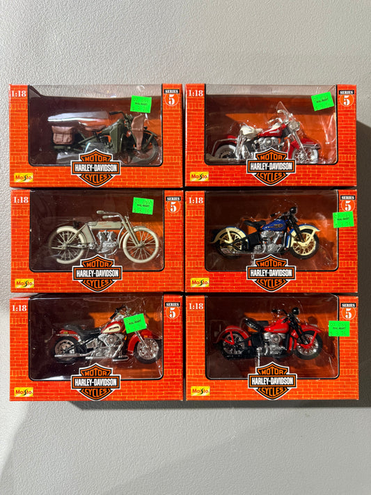 MAISTO Harley Davidson Motorcycle Series 5 Set of 6pcs 1:18 Diecast B