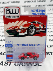 AUTO WORLD 1965 Ford GT40 Race Red #14 1:64 Diecast Vintage Muscle