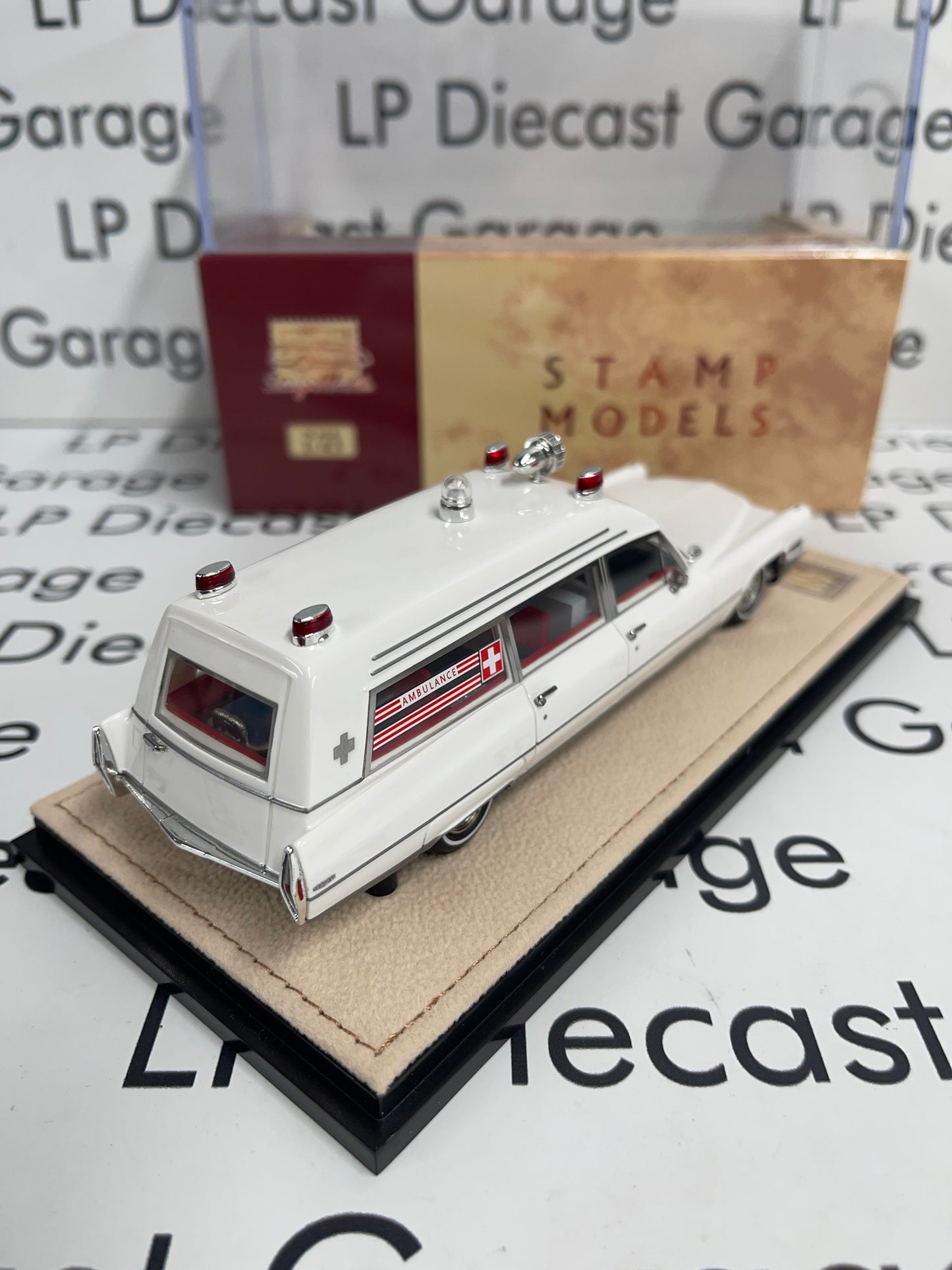 STAMP MODELS 1968 Cadillac Miller Meteor Ambulance White 1:43 Scale Resin Model