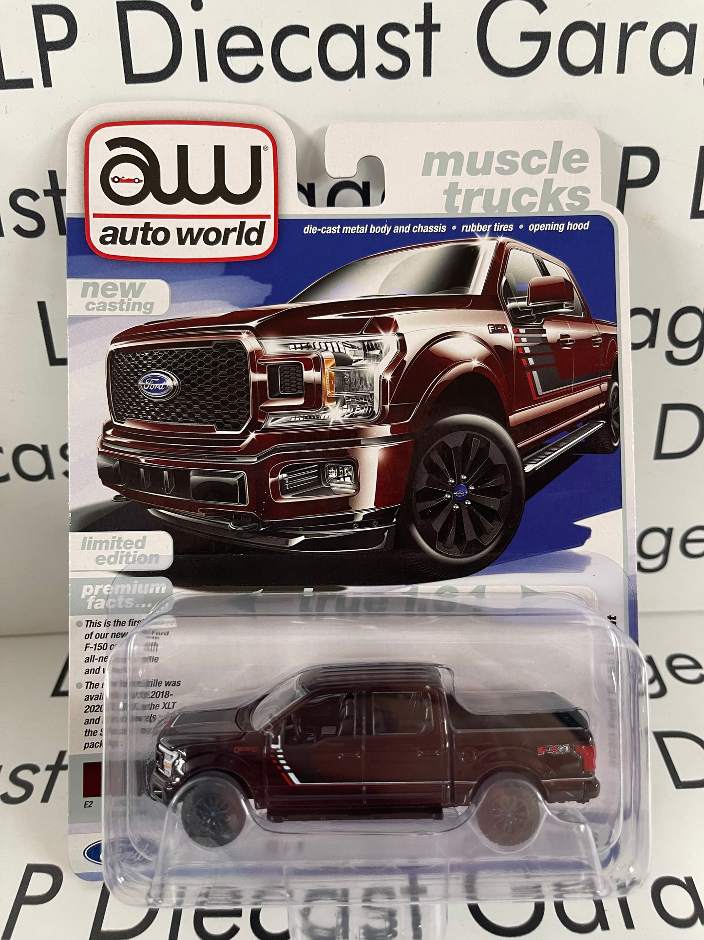 AUTO WORLD 2020 Ford F-150 Lariat Magma Red 1:64 Diecast Muscle Trucks