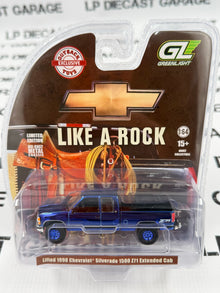 CHROME CHASE GREENLIGHT 1998 Chevrolet Silverado 1500 Z71 Blue 1:64 Diecast OBT Exclusive