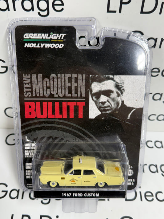 GREENLIGHT 1967 Ford Custom Steve McQueen Bullitt Sunshine Cabs 1:64 Diecast