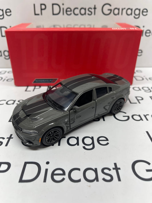 TAYUMO 2020 Dodge Charger Hellcat Destroyer Gray with Black Stripes 1:36 Scale Diecast