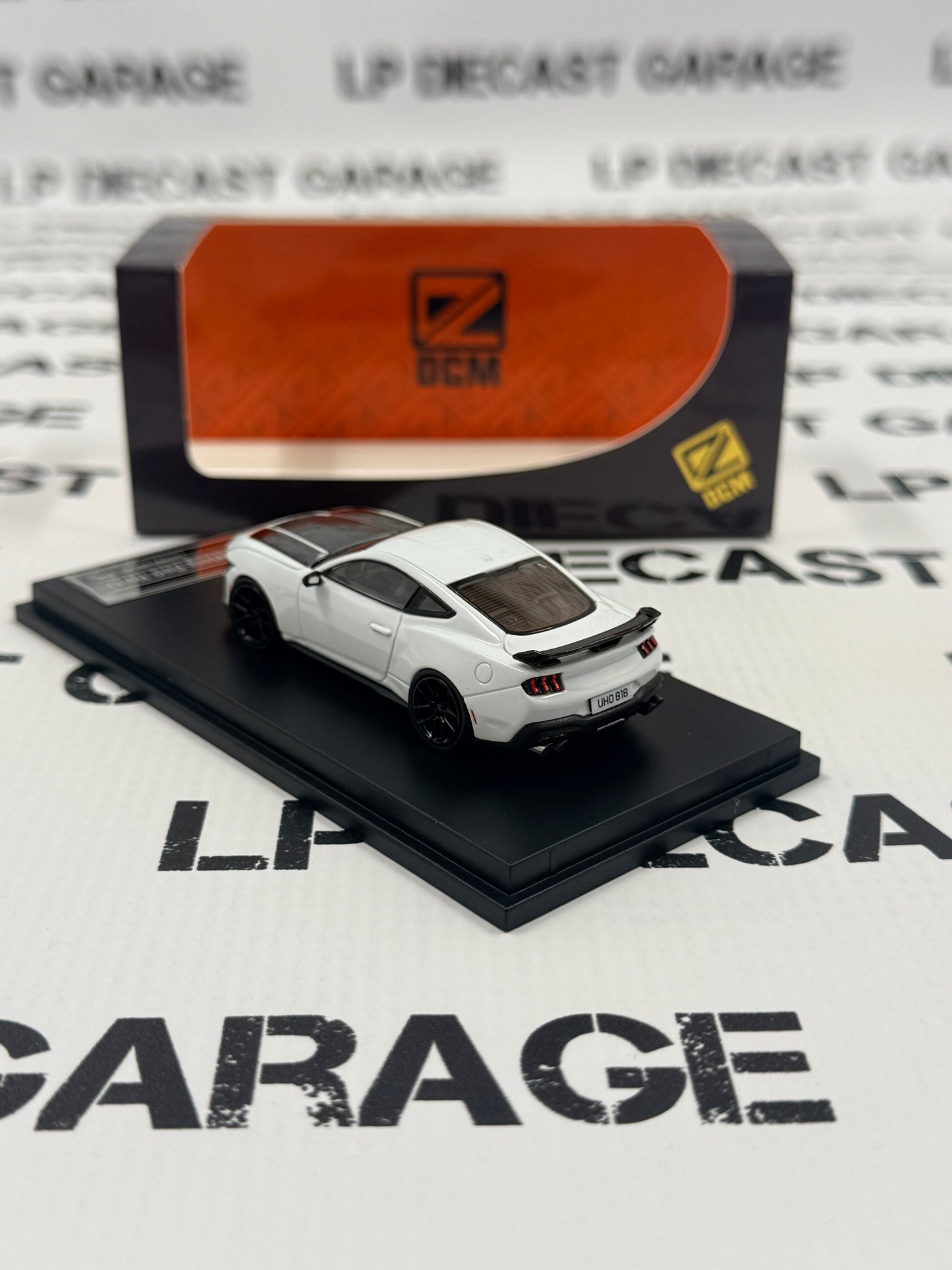 DCM Models 2024 Ford Mustang Dark Horse White 1:64 Diecast Ghost Player