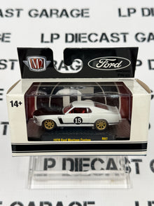 M2 1970 Ford Mustang Custom White w/ Gold Rims #15 1:64 Diecast