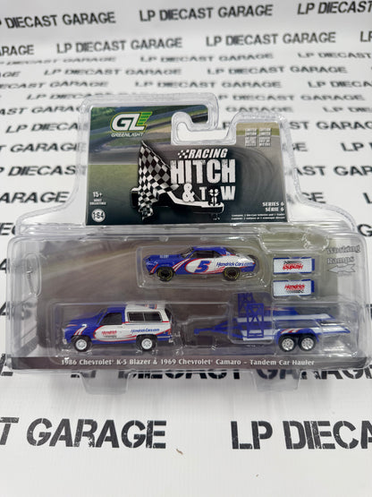 GREENLIGHT 1986 Chevy Blazer & 1969 Camaro Hendrick Cars 1:64 Diecast Hitch & Tow