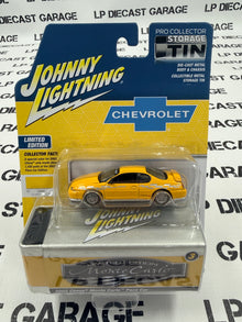 JOHNNY LIGHTNING 2002 Chevy Monte Carlo Pace Car Yellow 1:64 Diecast Collector Tin