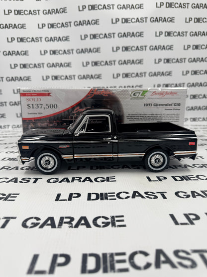 GREENLIGHT 1971 Chevrolet C-10 Truck Black 1:18 Diecast Barrett Jackson HWY61