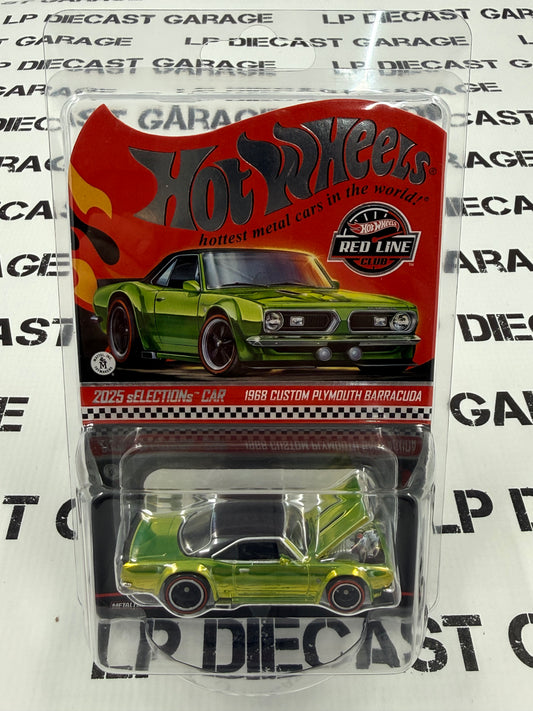 HOT WHEELS 1968 Custom Plymouth Barracuda Green RLC Selections 1:64 Diecast