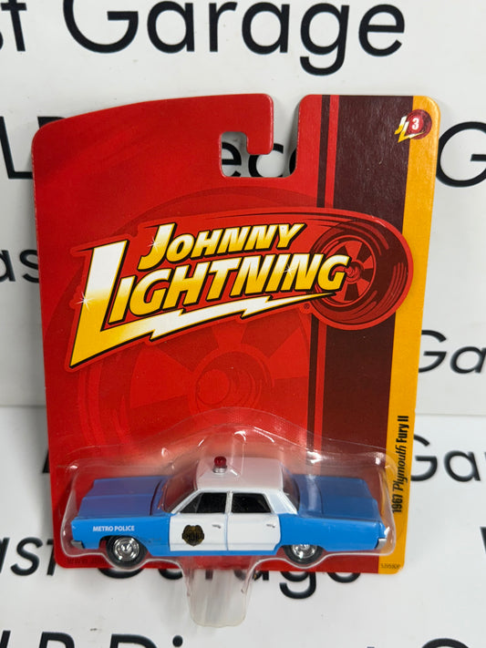 JOHNNY LIGHTNING 1967 Plymouth Fury II Metro Police 1:64 Diecast