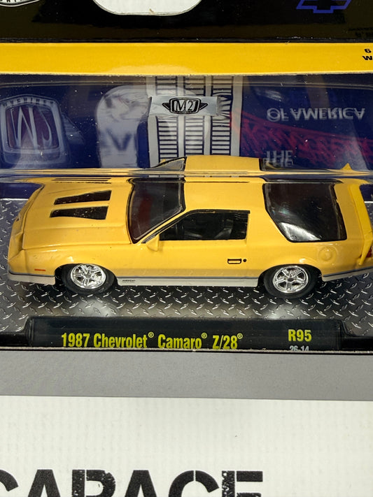 M2 1987 Chevrolet Camaro Z28 Yellow 1:64 Diecast Detroit Muscle