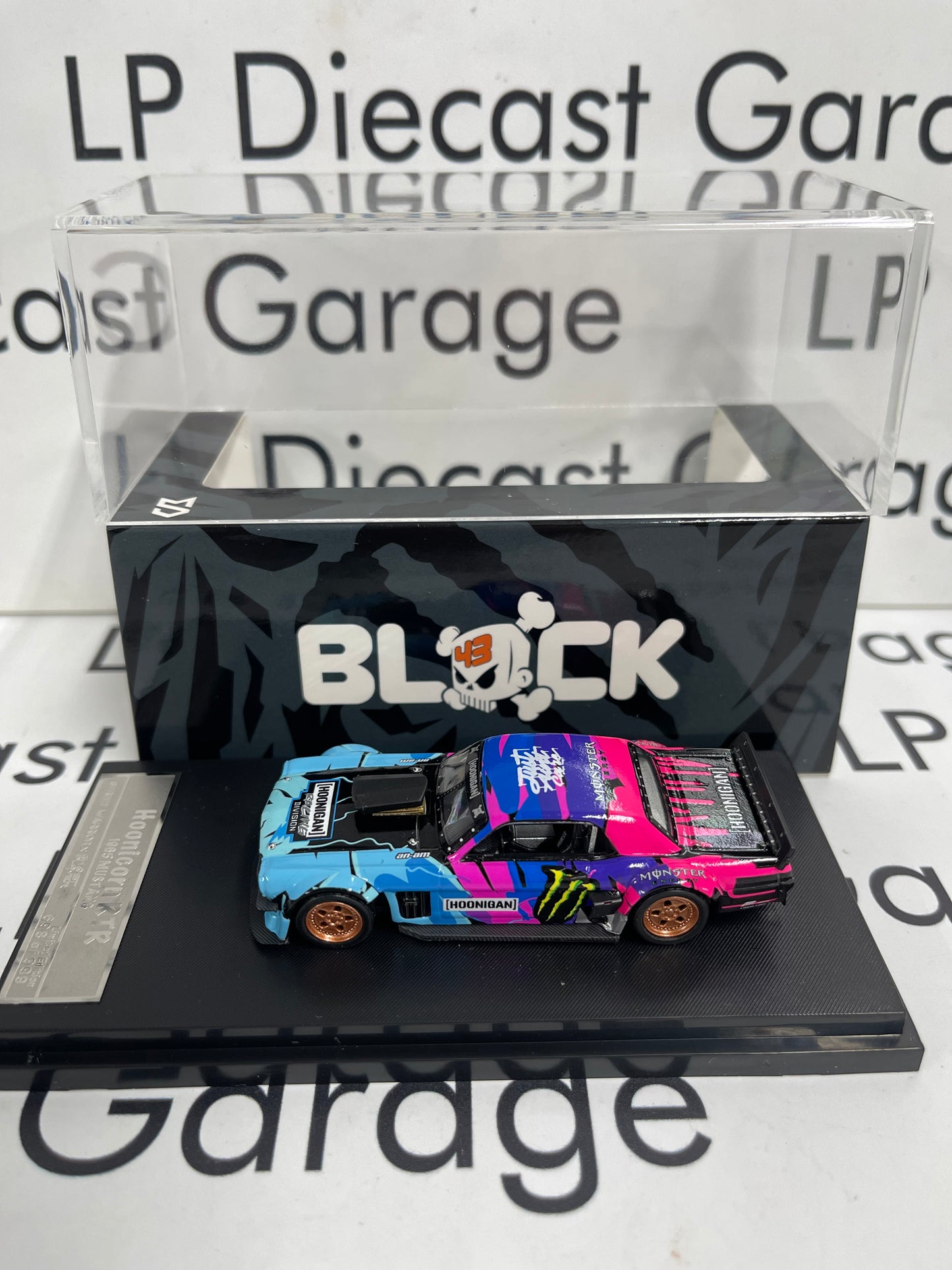 STREET WARRIOR 1965 Ford Mustang Hoonicorn RTR Ken Block 1:64 Diecast Blue/ Pink