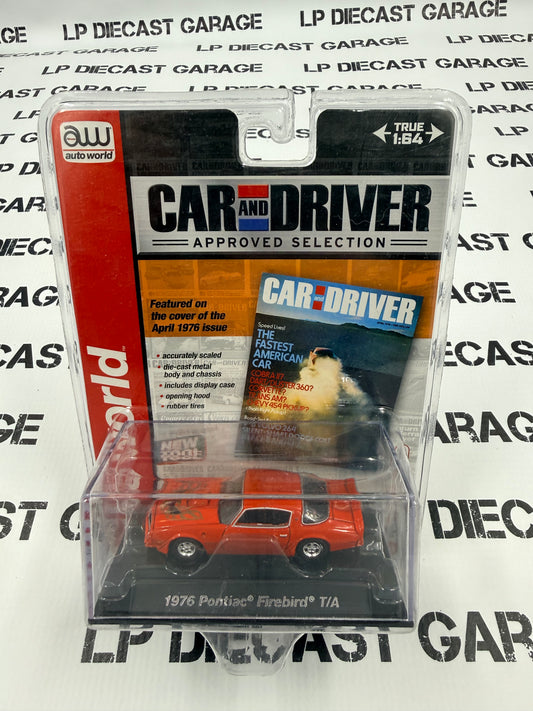 AUTO WORLD 1976 Pontiac Firebird T/A Red Car and Driver 1:64 Diecast
