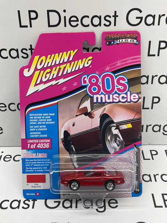JOHNNY LIGHTNING 1988 Chevrolet Corvette Red 80’s Muscle 1:64 Diecast
