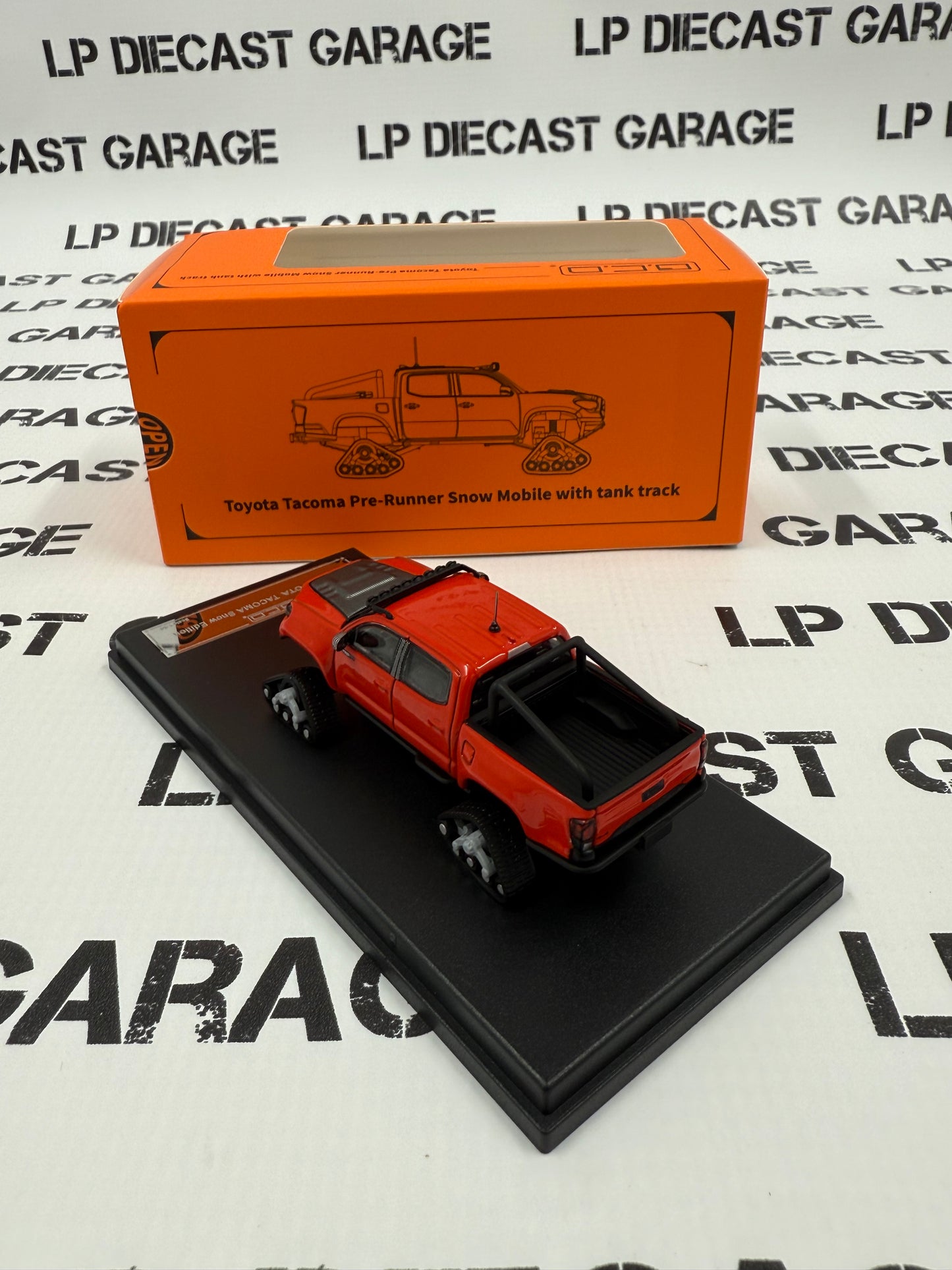 GCD 2023 Toyota Tacoma Snowmobile Red with Tracks 1:64 Diecast