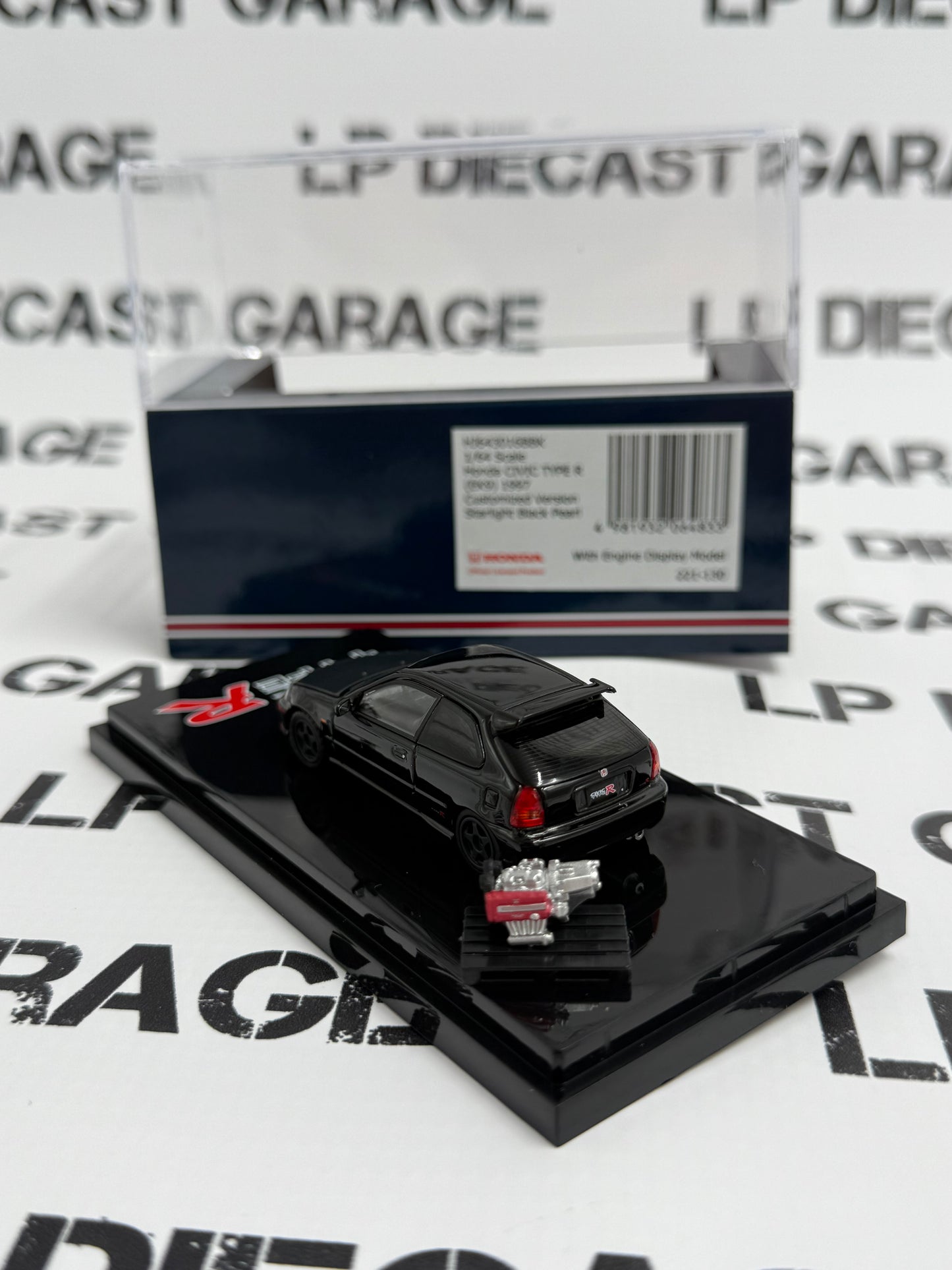 HOBBY JAPAN 1997 Honda Civic EK9 w/ Engine Black 1:64 Diecast