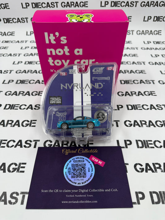 GREENLIGHT 2013 Ford Mustang GT500 Blue 1:64 Diecast 2025 Expo NVRLand Exclusive