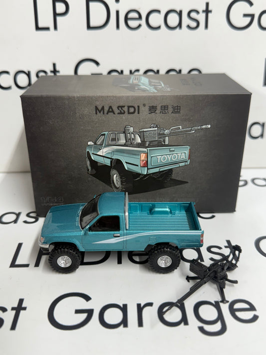 MASDI 1995 Toyota Hilux Truck Teal Blue 1:64 Diecast