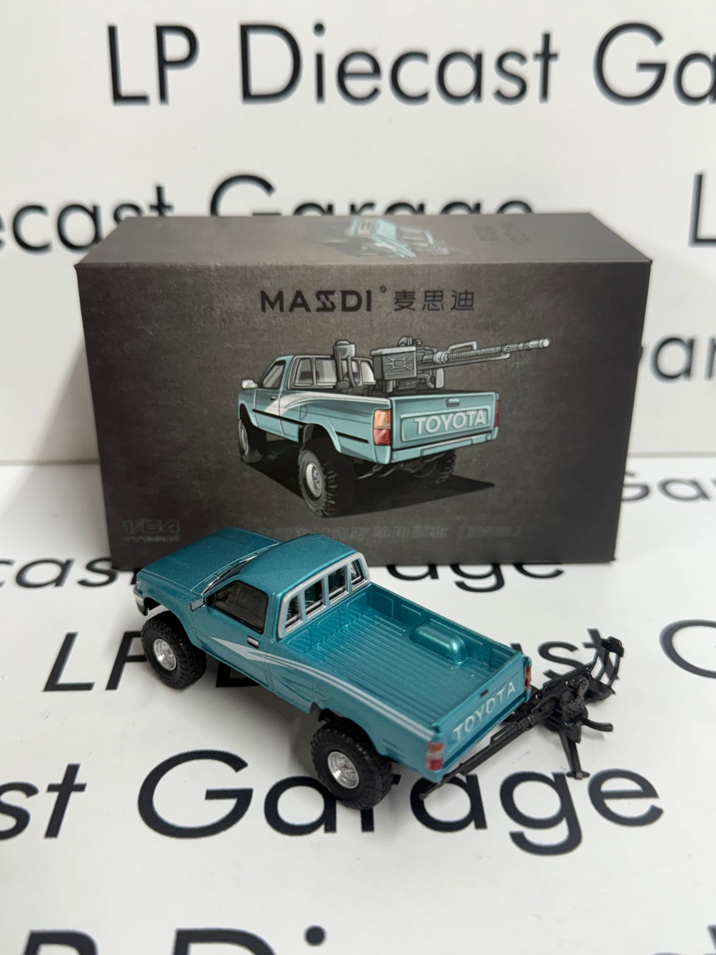MASDI 1995 Toyota Hilux Truck Teal Blue 1:64 Diecast