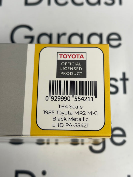 PARAGON MODELS 1985 Toyota MR2 MK1 Black Metallic 1:64 Diecast