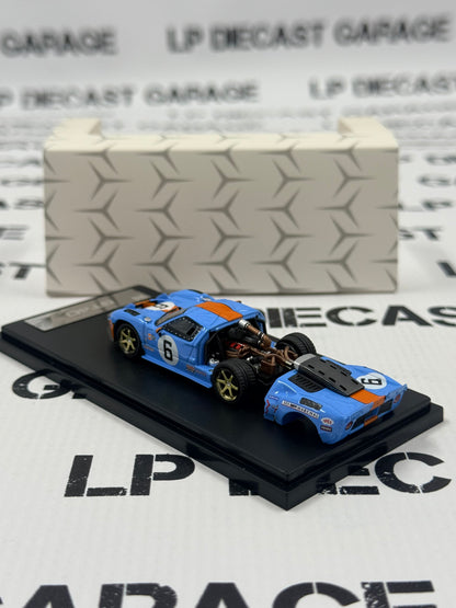 RHINO MODELS Ford GT40 Gulf Blue & Orange w/ Removable Hood 1:64 Diecast Ghost Player