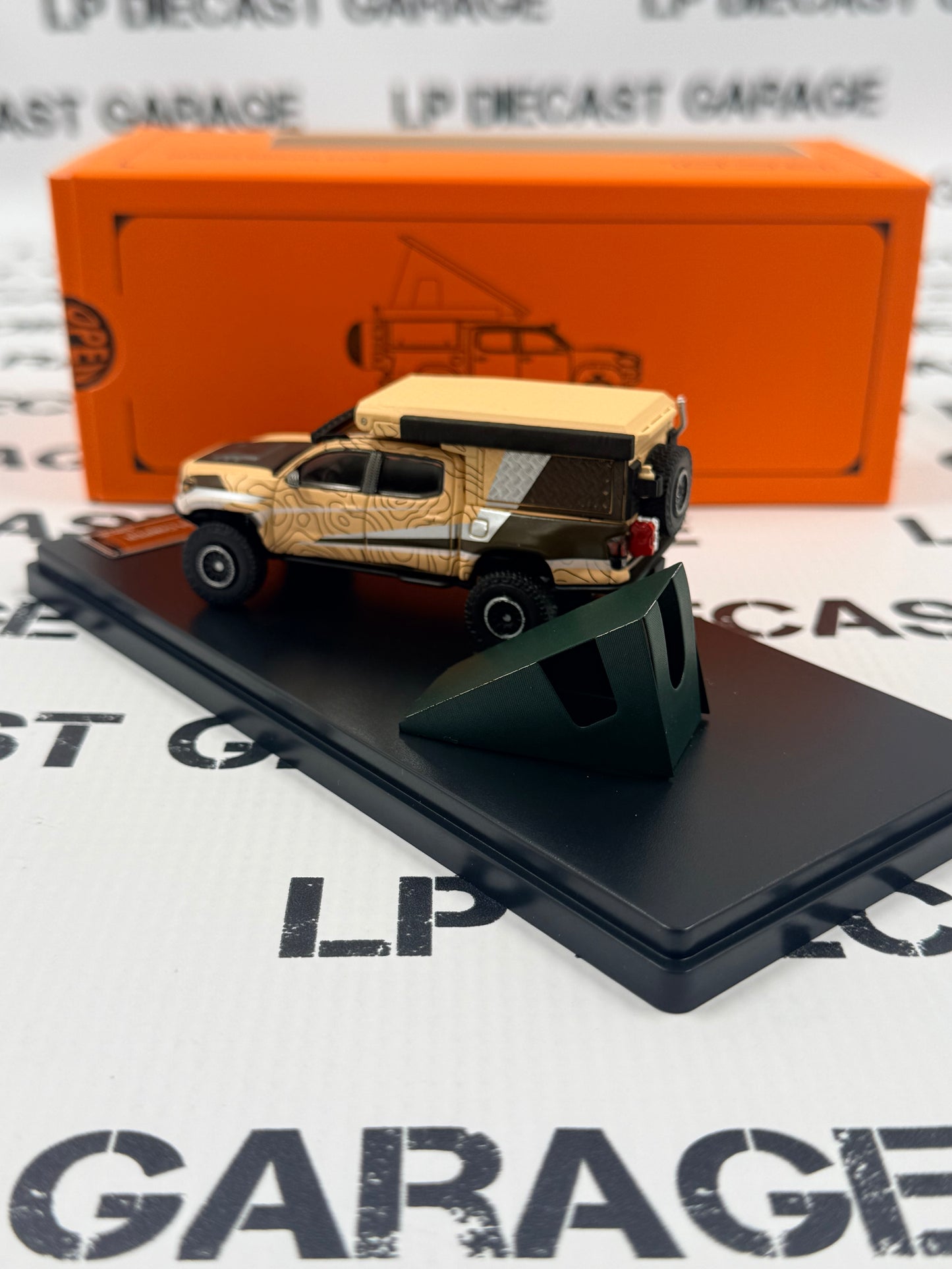 GCD 2023 Toyota Tacoma w/ Camper Desert Tan 1:64 Diecast
