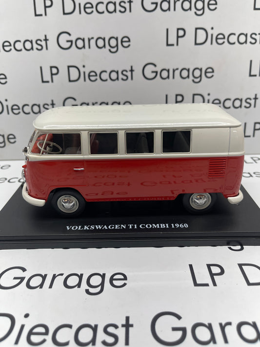 EDICOLA 1960 VW Volkswagen T1 Combi Van Mini Bus White & Red 1:24 Scale Diecast
