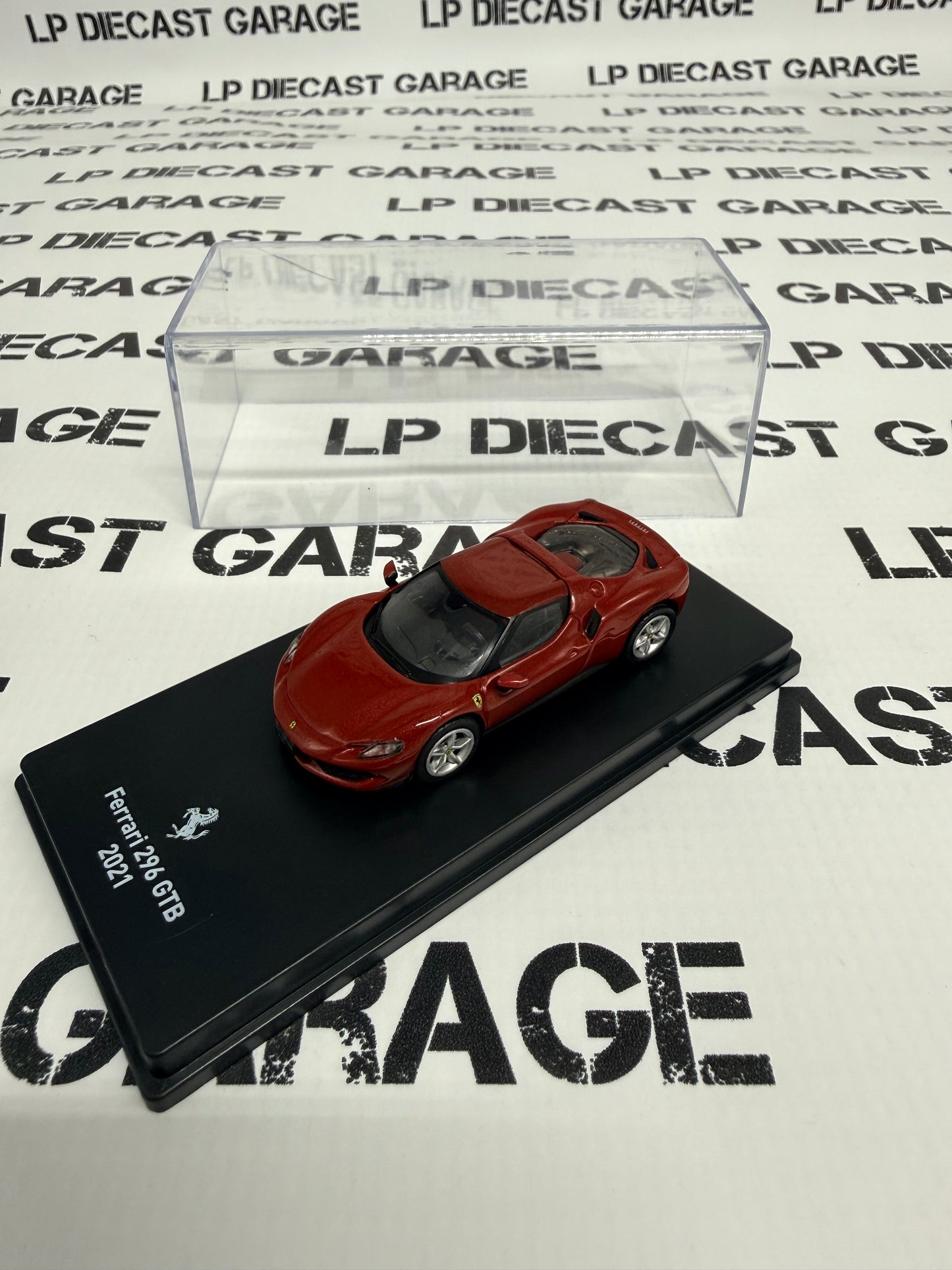 EDICOLA 2021 Ferrari 296 GTB Dark Red 1:64 Diecast w/ Display Case