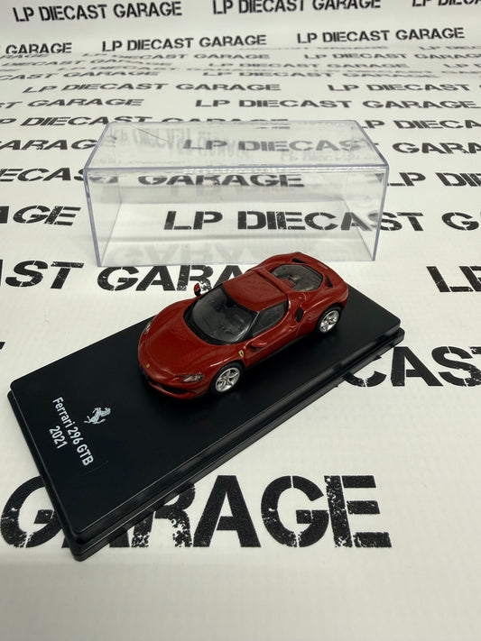 EDICOLA 2021 Ferrari 296 GTB Dark Red 1:64 Diecast w/ Display Case