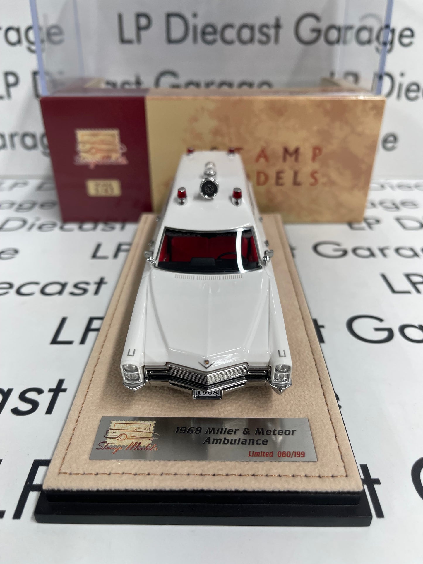 STAMP MODELS 1968 Cadillac Miller Meteor Ambulance White 1:43 Scale Resin Model