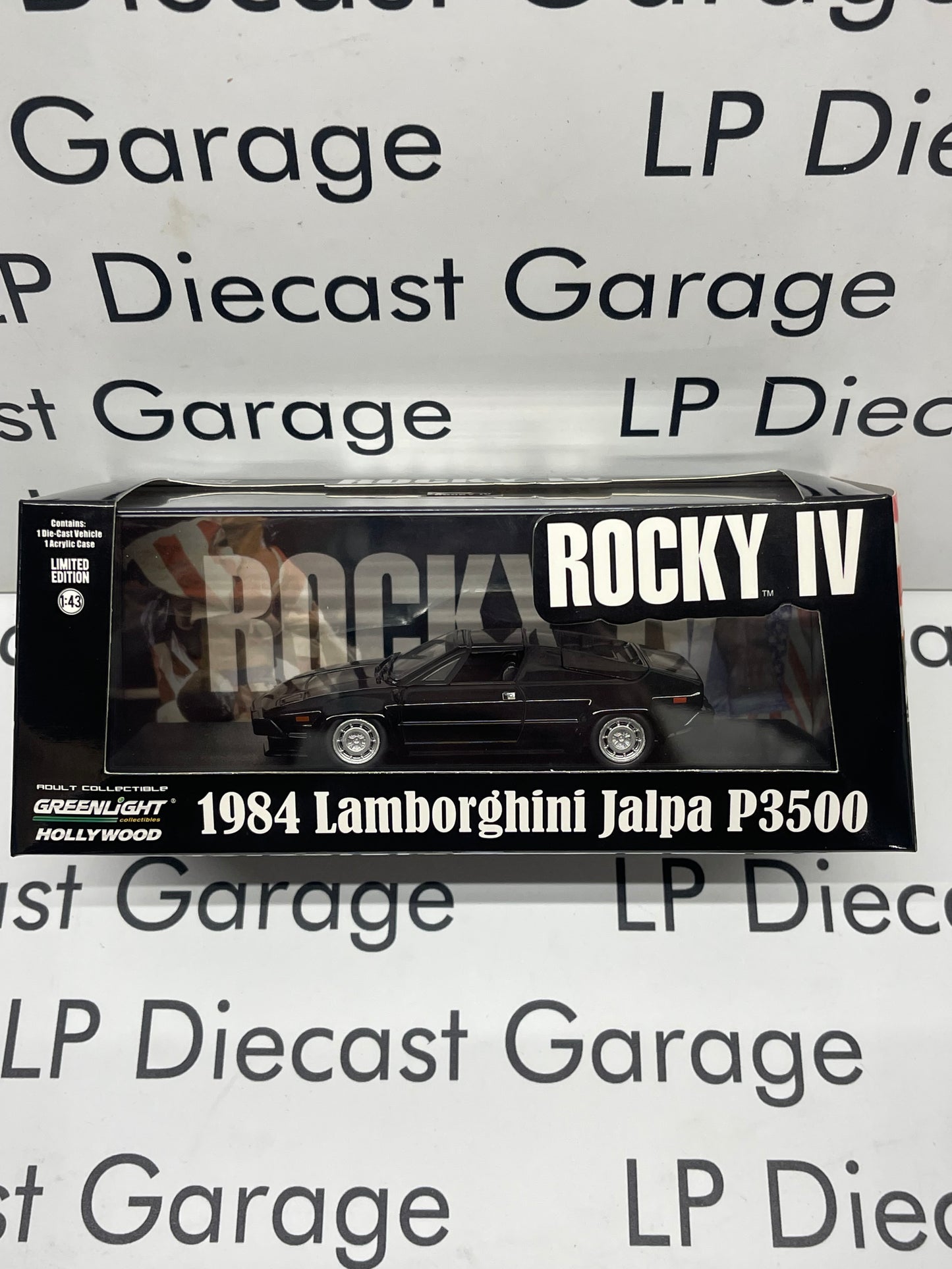 GREENLIGHT 1984 Lamborghini Jalpa P3500 Black 1:43 Diecast Rocky IV