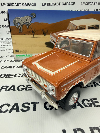 GREENLIGHT 1973 Ford Bronco Hot Ginger Metallic 1:18 Diecast