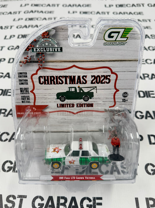 GREENLIGHT 1981 Ford LTD Crown Victoria w/ Police Figure 1:64 Diecast Christmas 2025