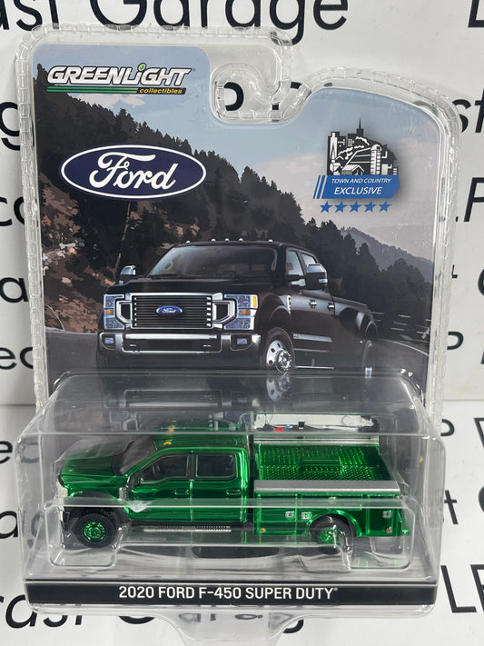 CHROME CHASE GREENLIGHT 2020 Ford F-450 Super Duty Service Truck White 1:64 Diecast T&C Exclusive