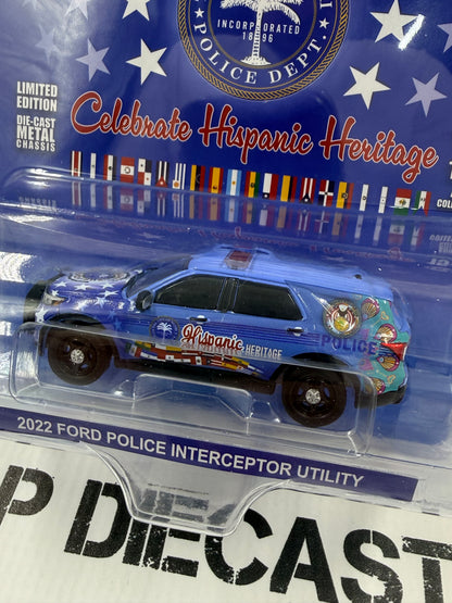 GREENLIGHT 2022 Ford Police Interceptor Utility Hispanic Heritage 1:64 Diecast Miami