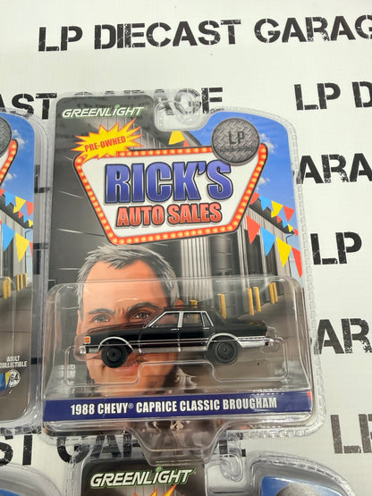 CHASE GREENLIGHT Complete Set of 6 LP Exclusives 1:64 Diecast Ricks Auto Sales