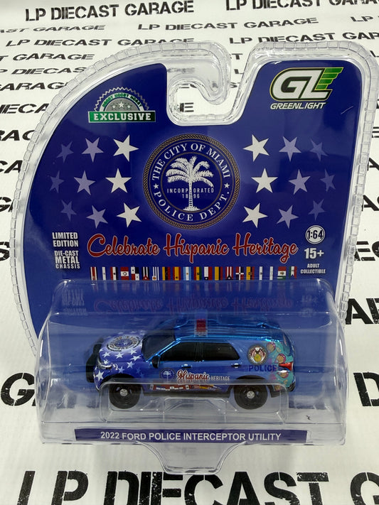 CHROME CHASE GREENLIGHT 2022 Ford Police Interceptor Utility Hispanic Heritage 1:64 Diecast Miami