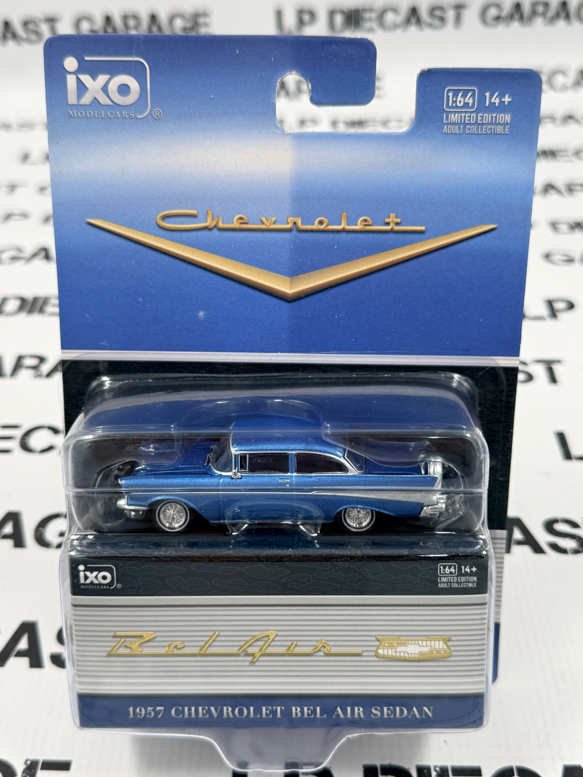 IXO Models 1957 Chevrolet Bel Air Sedan Blue 1:64 Diecast