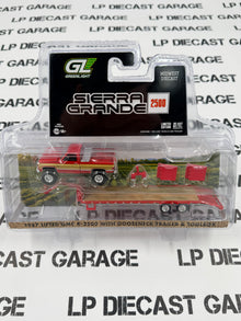GREENLIGHT 1987 GMC Sierra K2500 Red w/ Gooseneck Trailer 1:64 Diecast Midwest Exclusive
