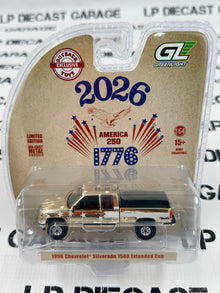 GOLD CHROME CHASE GREENLIGHT 1996 Chevrolet Silverado USA 250 Years 1:64 Diecast OBT Exclusive